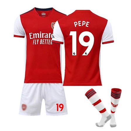 Arsenal Hjem Barn Herre Fotballdrakt Fotballdrakt Trenings T-skjorte dress 21/22 AUBAMEYANG / Simth / SAKA / PEPE