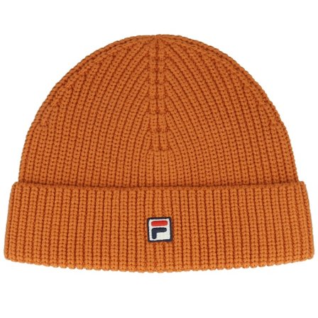 Fila - Orange shortbeanie Beanie - Biella Fisherman Logo Rust Short Beanie @ Hatstore