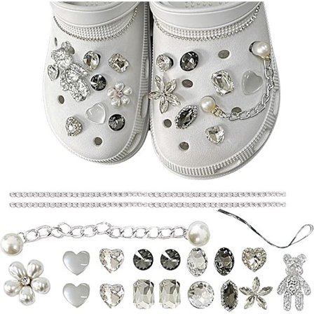 Sko pynt med rhinsten, Crocs Pins, Jibbitz, Crocs smykker, DIY sko dekorationer, til kvinder