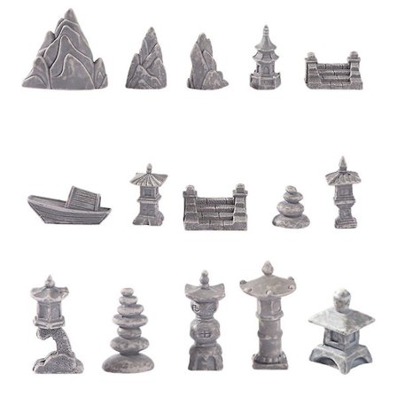 1 sæt miniature pagode dekorative mini stenlandskab sandbord pynt bonsai miniature ornament(4.90X4.50X2.00CM,som vist)