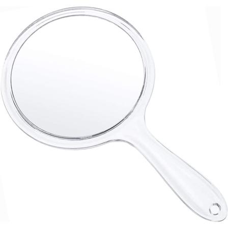 Makeup Håndspejl Dobbeltsidet 3X 1X Rund (gennemsigtig)