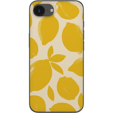 Kompatibelt Mobilskal till Apple Apple iPhone 16e Citrontryck citroner gula citrusfrukt köksmönster sommar design tapet retro stil färsk inspiratio