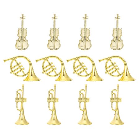 12 kpl Koti Koriste Viulu Koristeet Instrumentti Joulukoristeet Miniatyyri Instrumentti Koristeet Trumpetti Koristeet