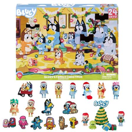 Mub- 2024 Julkalender 24 dagars nedräkning till jul Bluey Blind Box Julklappar för barn a