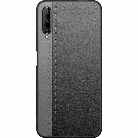 Huawei P Smart Pro 2019 Svart Skal Black & Grey Leather