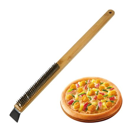 Stålbørste og skrape for pizzaovn: Rengjøringsbørste for pizzastein og grill