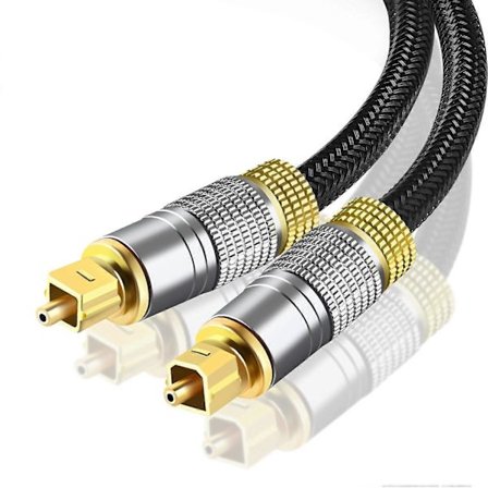 1m 24K Forgyldt Stik Digital Optisk Audio SPDIF Kabel DVD TV Spillekonsol Toslink Nylon