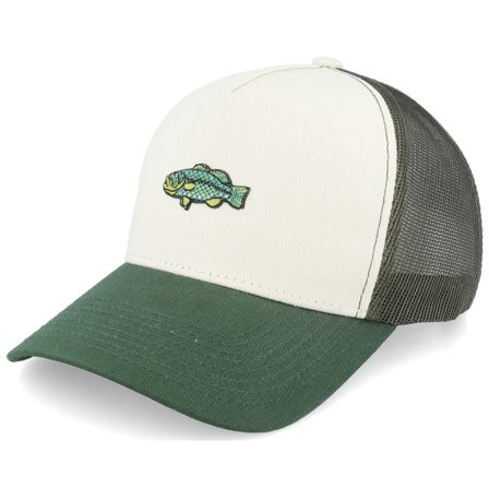 Skillfish - Grå trucker Keps - Tiny Black Bass Stone/Olive/Dark Green @ Hatstore