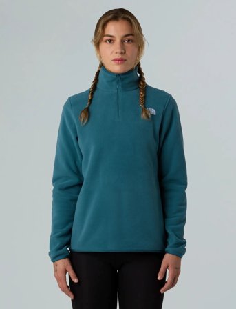 The North Face W Glacier Fleece 1/4 Zip Jacket - Green - S