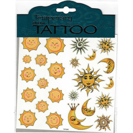 Glitrende tatoveringer Sole og måner