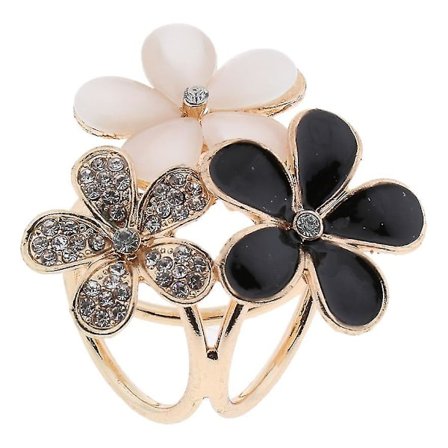 Sjalspänne Kristall Metall Blommig Sjalring Sjalspänne Tillbehör (vit+svart) (10 st)