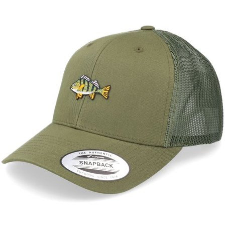 Skillfish - Grön trucker Keps - Perch Fish Olive Trucker @ Hatstore