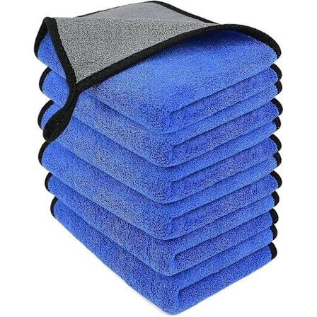 Mikrofiber Rengøringsklude, 6-pak, Dobbelt fortykkede håndklæder, Fnugfri Superabsorberende Håndklæder til Vask, Tørring, Rengøring Hjemme og i ...