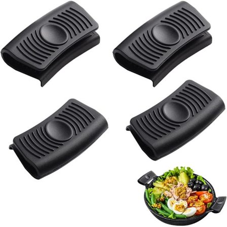 2 par silikonhandtag, grytlappar, isolerade varma kastruller, cover, grepp