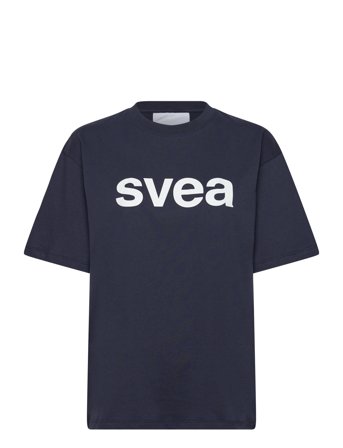 Svea Swaustin Boxy Logo Ss T-Shirt - Navy - S