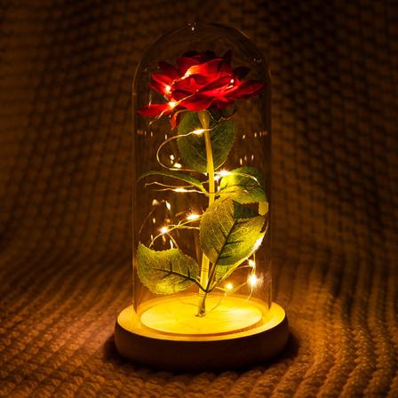 CDQ Evig blomst cover simulering gullfolie rose led lys