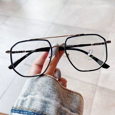 Anti-Blue Light Lasit Ylisuuret silmälasit MUSTA KULTA MUSTA