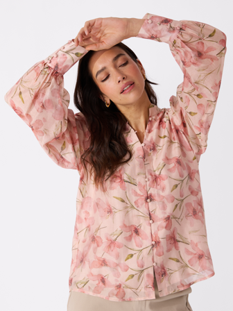 MATCH - Elsa bluse - Marie Philippe - Str. 36 - Dame - Skjorter & Bluser - Rosa - 76% lyocell, 18& nylon, 6% lin