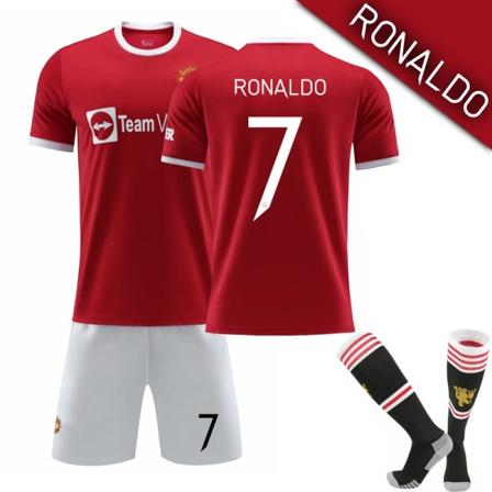 21-22 Manchester United Home Kids Fotballdrakt nr. 7 Ronaldo 12-13 Years