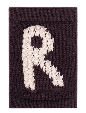 Knitted Letter R, Nature Brown Smallstuff