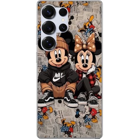 Kompatibelt Mobildeksel til Samsung Galaxy S25 Ultra Tegnet musepar i streetwear med caps, joggesko og avisbakgrunn. Leken byillustrasjon med moderne