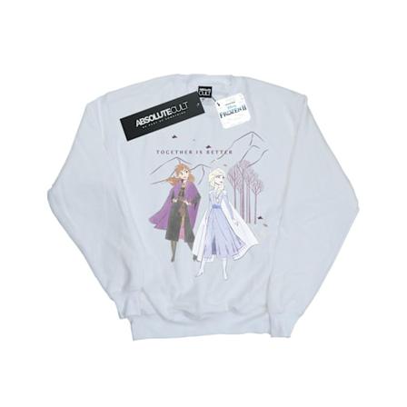 Disney Girls Frozen 2 Elsa Anna Better Together Sweatshirt 5-6 White 5-6 Years