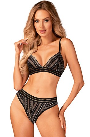 Obsessive Natilya 2-pcs Set Black XS/S seksikkäät alusvaatteet