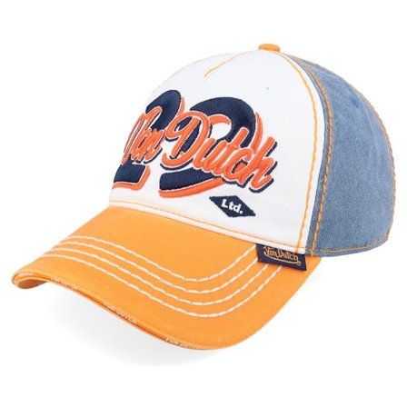 Von Dutch - Blanc unconstructed Casquette - Retro Embroidery Blue/White/Orange Dad Cap @ Hatstore