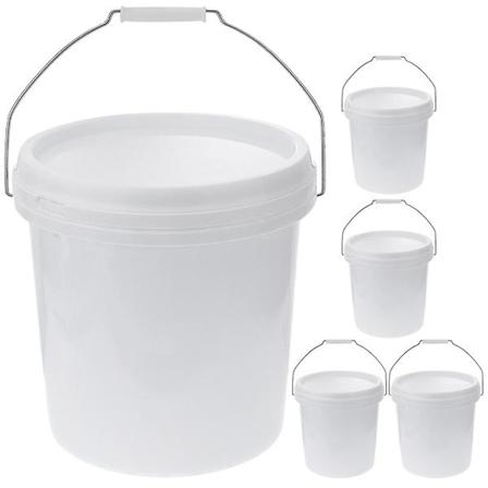 5 kpl Muoviämpäri Kahvalla Vedenämpäri Kannettava Kansiämpäri Pesuämpäri Tilalle 2lValkoinen16.1 White 16.1X16.1X15.5CM