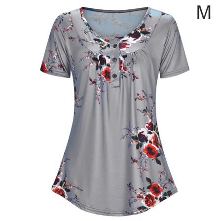 Printed T-shirt Dam Sommar Rundhalsad Kortärmad Blus