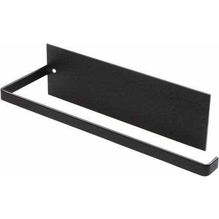 Svart Papirhåndkleholder, Veggmontert Kjøkkenpapirholder, Papirhåndkleholdere uten Boring, Metall Kjøkkenrullholder, Selvklebende 