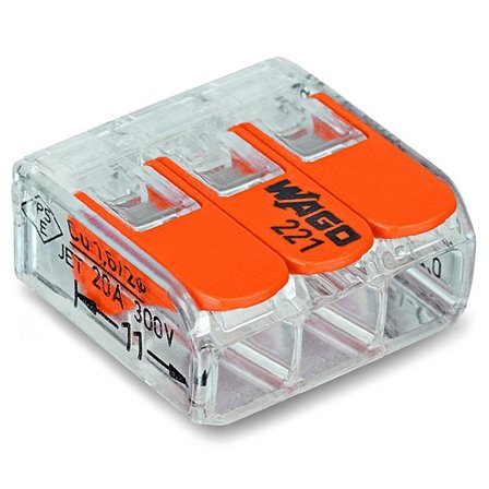 Wago 221-413 Koblingsklemme 3-polet, 50-pakning, Installasjonsmaterial