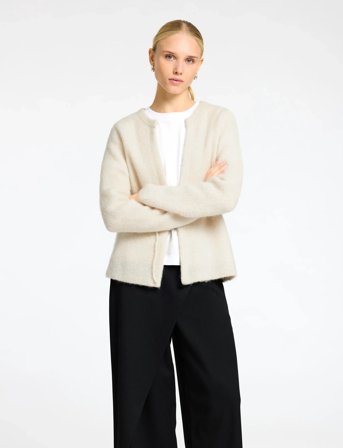 Selected Slfsia Ras Ls Knit Belt Cardigan - White - XL