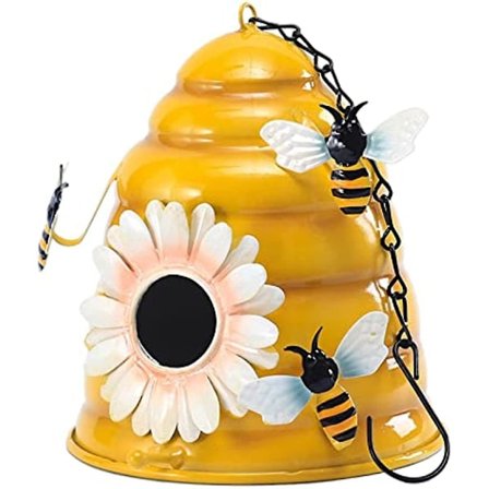 Hængende Fuglehus Sødt Bi-stil Bur Til Fugl Udendørs Fuglehus Hængende Rede Ornament Fuglekasse Figur Til Kakadue Ara Parakit Finker