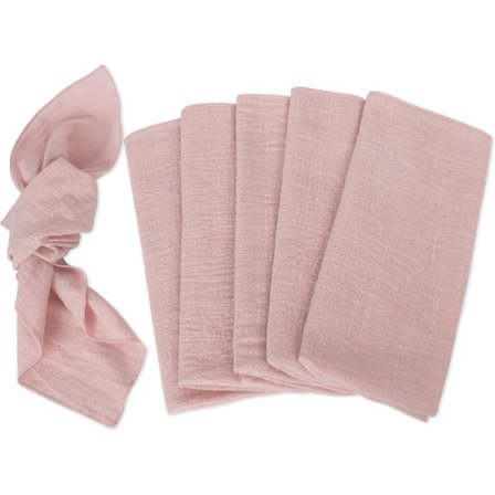 Stofservietter 42 x 42 CM, bomuldsstofservietter, 6 stk., genanvendelige servietter til jul/middage/bryllupper/bar/cocktail (pink)