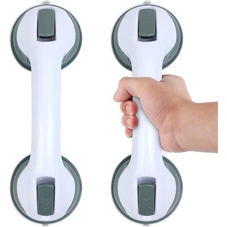 Badeværelsesgreb - 2 STK Sugekop Brusehåndtag - Ingen Boring Nødvendig Brusehåndtag - Hvid