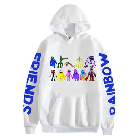 Roblox Rainbow Friends Hoodie Pullover Rainbow Friends Hoodie med printed Varma kläder Vit 3 CNMR S