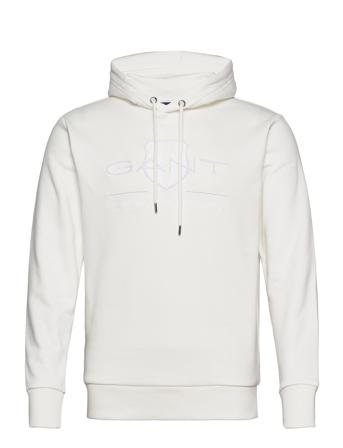 Reg Tonal Shield Hoodie Huppari Valkoinen GANT
