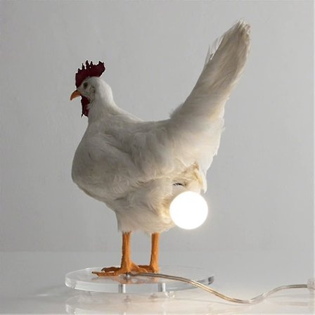 Kylling LED-lampe Egg Night Lamp Taxidermy Egg Bordlampe