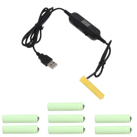 1,2 m USB till AAA batterieliminator 1,5V-12V för LED-ljus Radioklocka Toy Remote