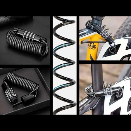 Rockbros Cykellås med 1,5 m kombination - Sort