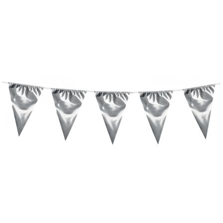Lippuviirinauha 3 metrin hopeajuhlakoriste juhlaan ja valmistumiseen Silver chrome