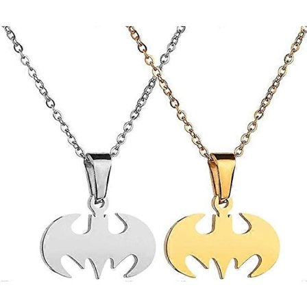 Flaggermus Anheng Halskjede Kirurgisk Rustfritt Stål Allergivennlig Superhelt Halskjede for Barn og Batman-elskere