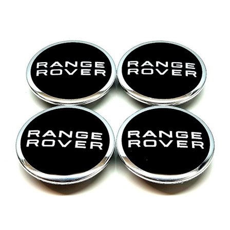 Svart Range Rover hjulnavkapsler navmerker 63mm 4 stk Fo