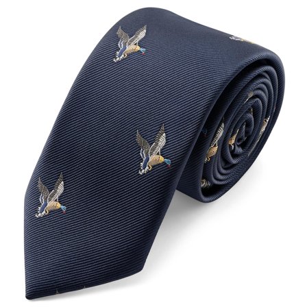 Zoikos | 7 cm Navy Duck Tie for Men - Patterned Ties