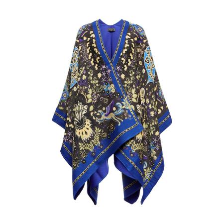 Etro Capes Blå, Dame Poncho, Størrelse: ONE Size
