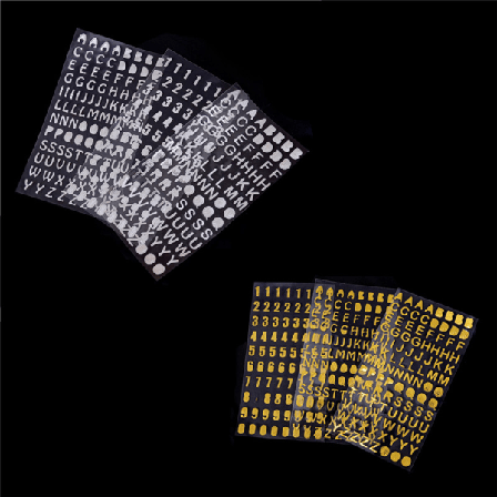 3 Ark 21,5 * 10 Cm Silver / Guld Diy Scrapbook Digital Letter Num