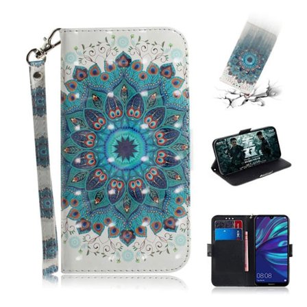 Huawei P30 Lite Skinnetui Med Lysspotter - Mandalablomst