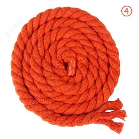 8mm x 20m 3-trådig flätad bomullsrep för hantverk, stickning och garn