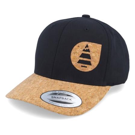 Picture - Musta adjustable Lippis - Lines Black/Cork Adjustable @ Hatstore